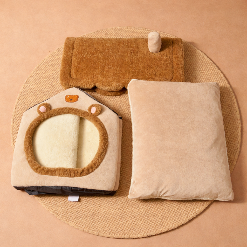 Foldable Pet House Bed for Cats and Small Dogs