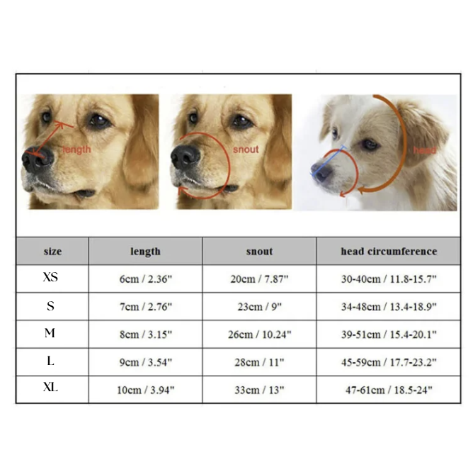 SafeMuzzle Adjustable Silicone Dog Muzzle Comfortable Fit