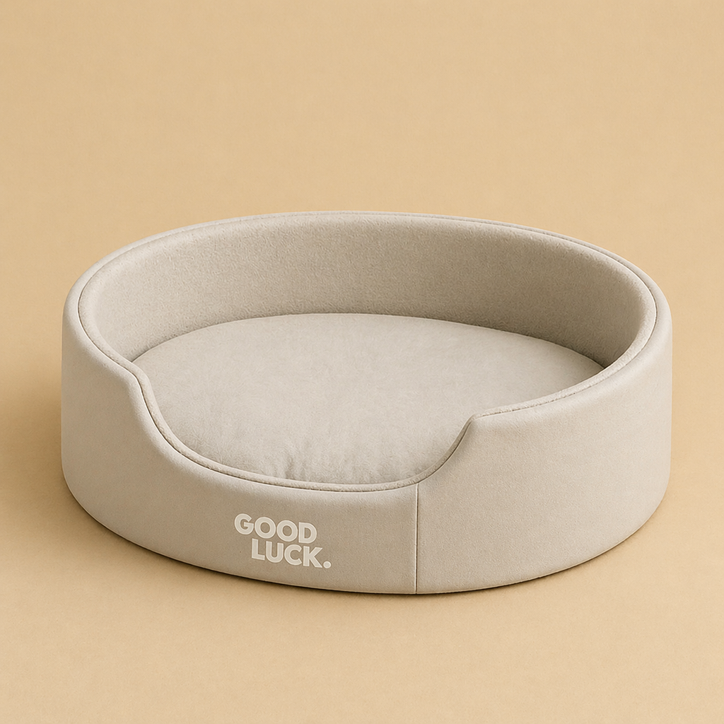 LuxeNest Oval Dog Bed Leather Look