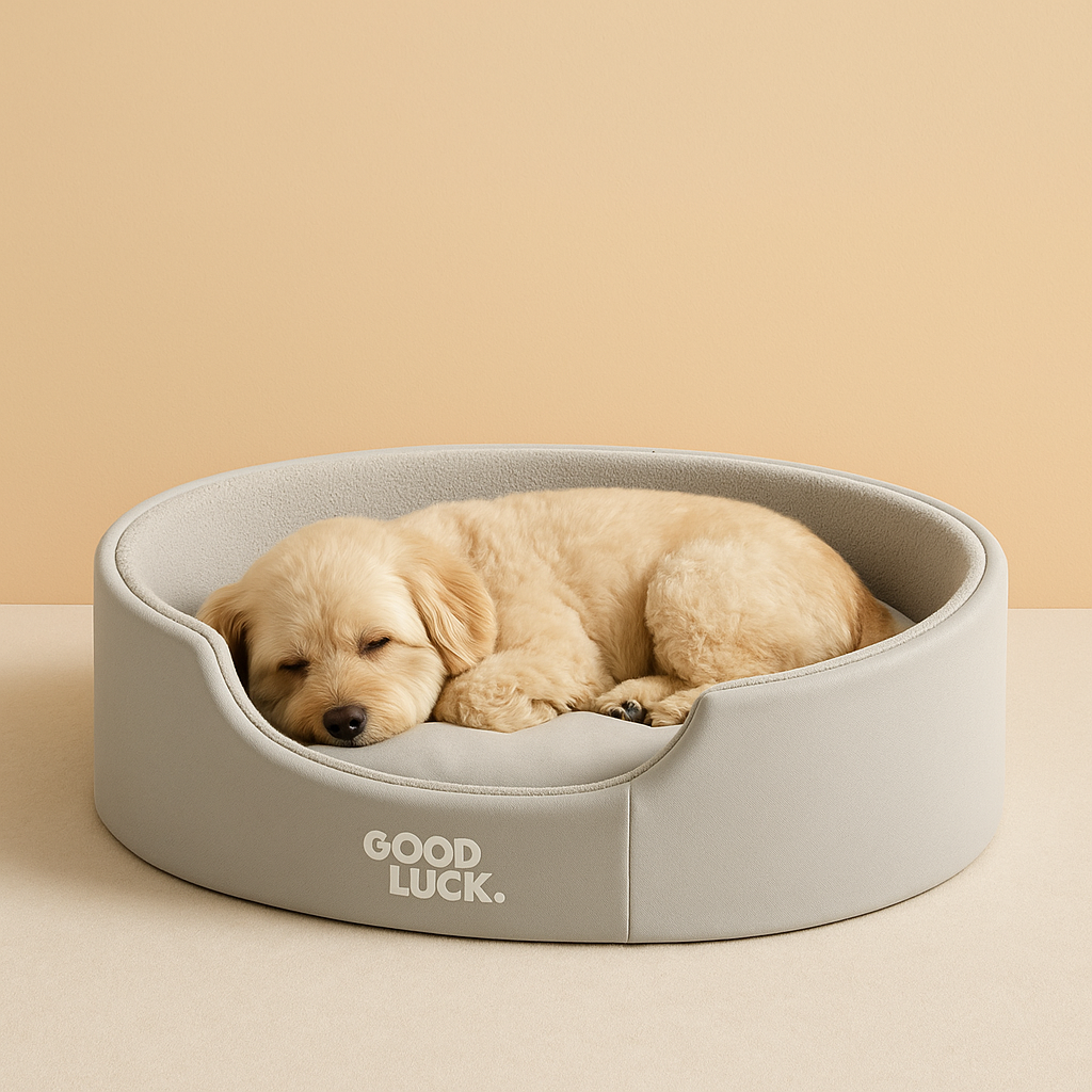 LuxeNest Oval Dog Bed Leather Look