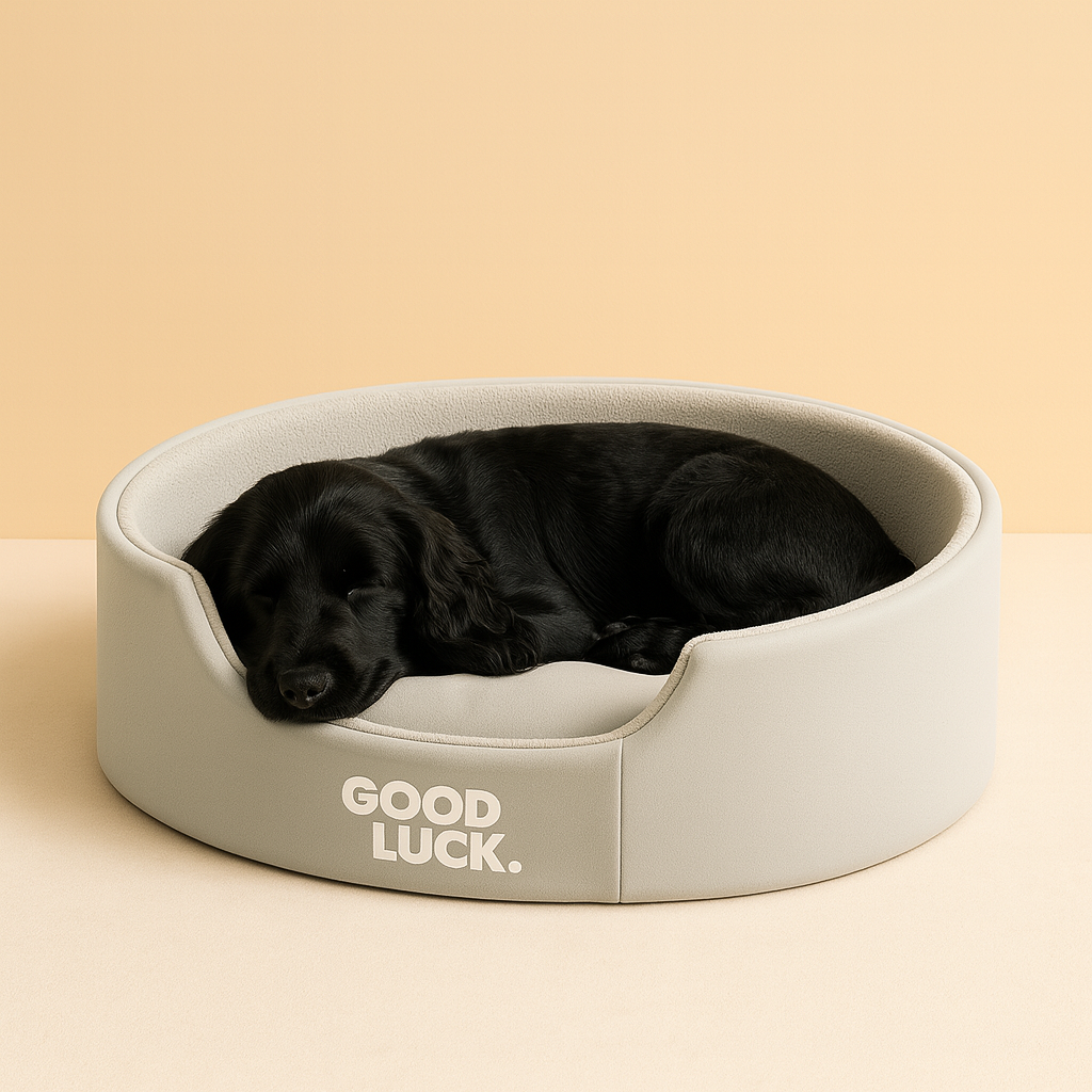 LuxeNest Oval Dog Bed Leather Look