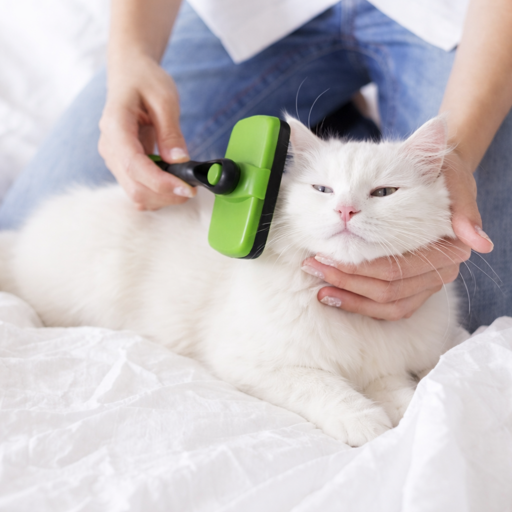 Self-Cleaning Pet Grooming Brush with Retractable Bristles