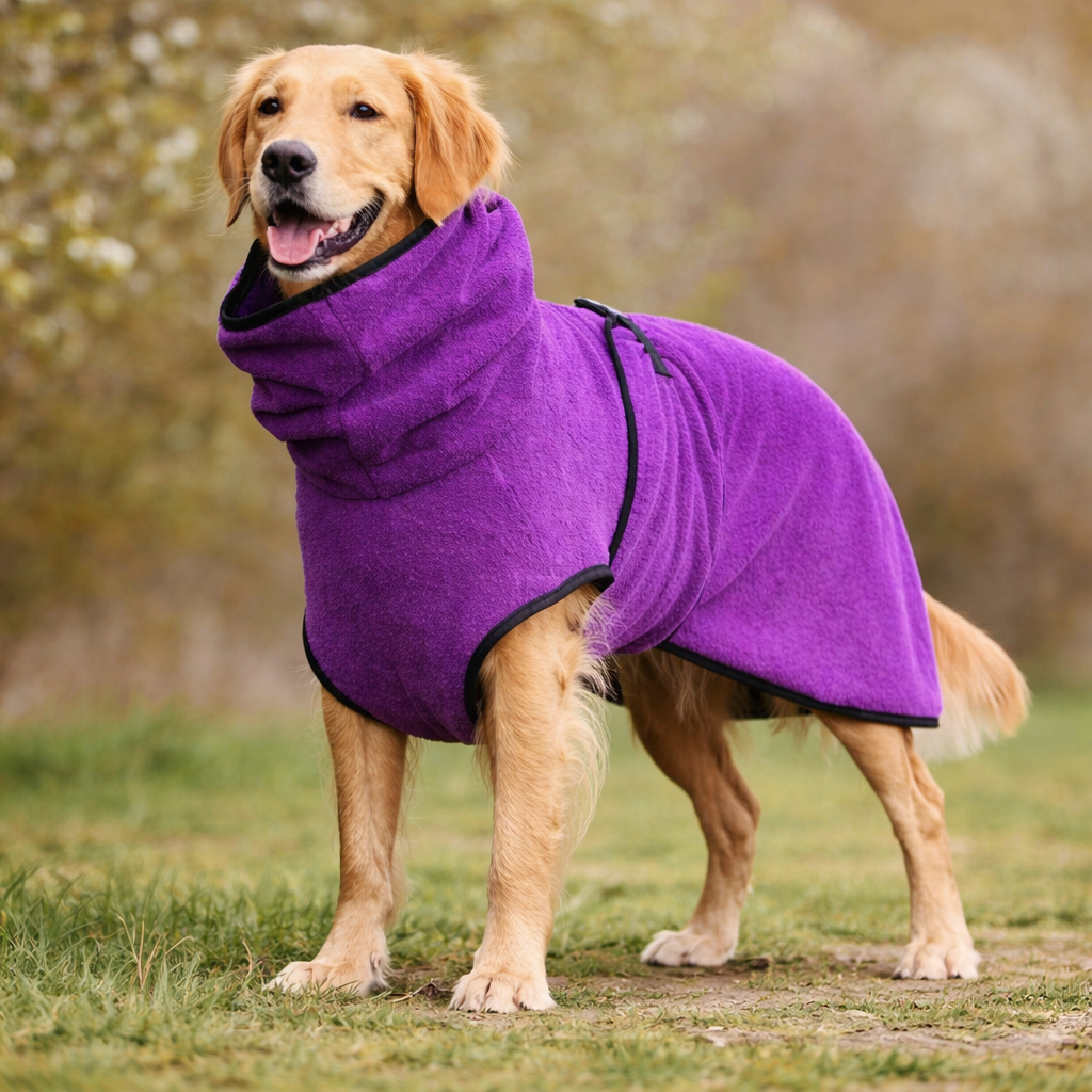 Microfiber Dog Bathrobe with Adjustable Fit