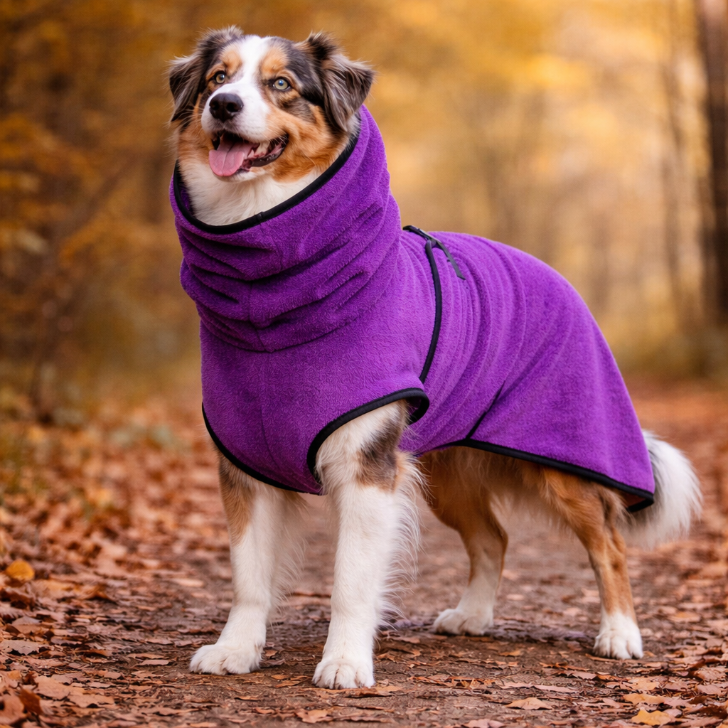 Microfiber Dog Bathrobe with Adjustable Fit