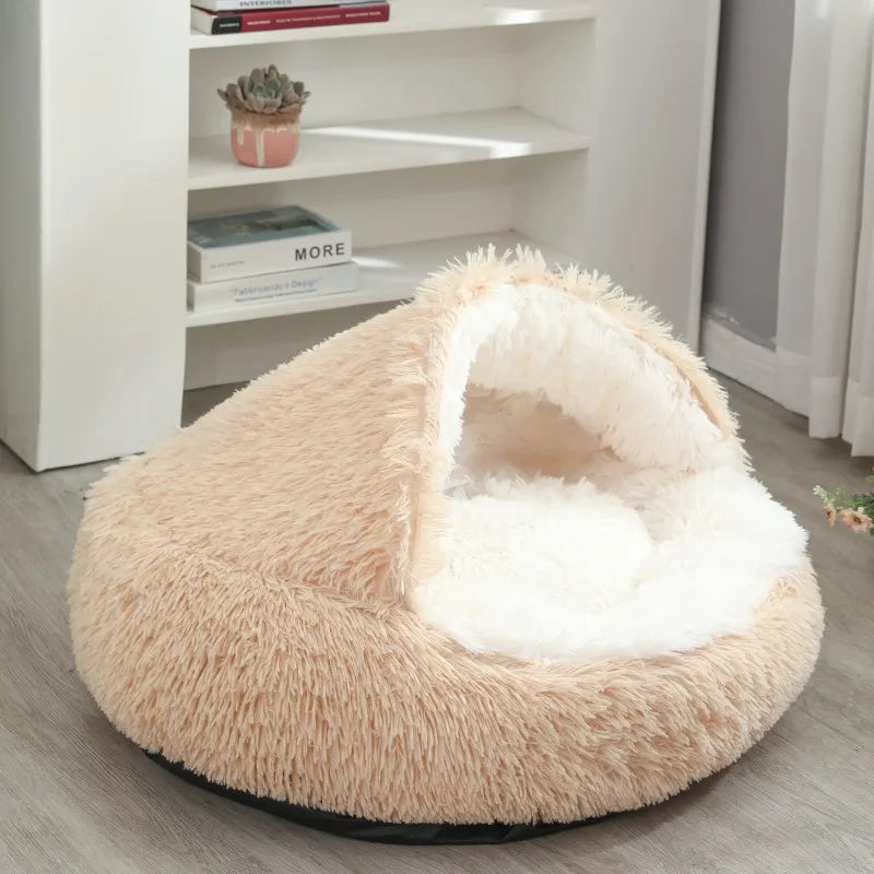 FluffyNest Warm Plush Dog Bed