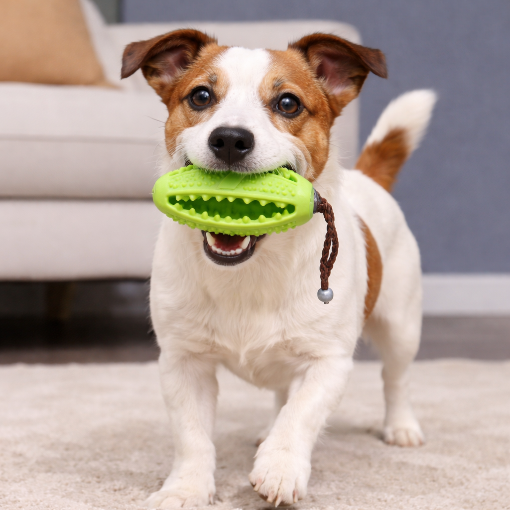 Dog Dental Chew Toy with Treat Dispenser and Rope