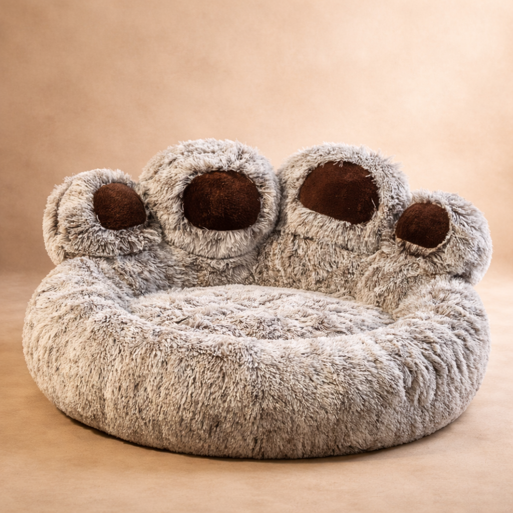 Calming Plush Pet Bed with Raised Edge Support