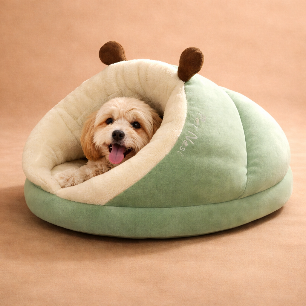 Calming Plush Pet Bed with Raised Edges