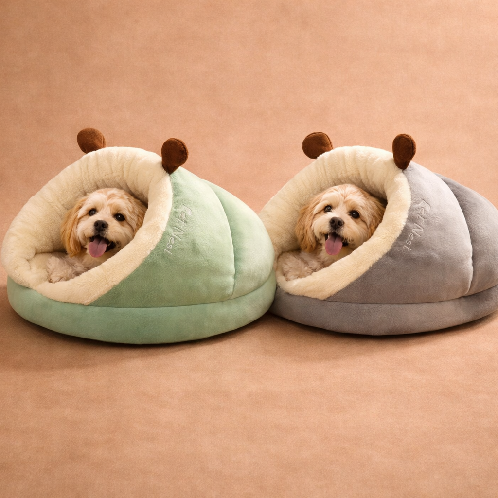 Calming Plush Pet Bed with Raised Edges