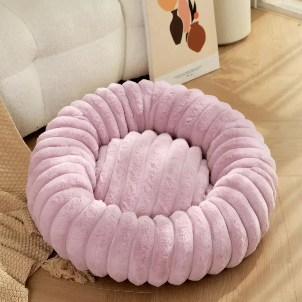 SnuggleNest Plush Donut Dog Bed