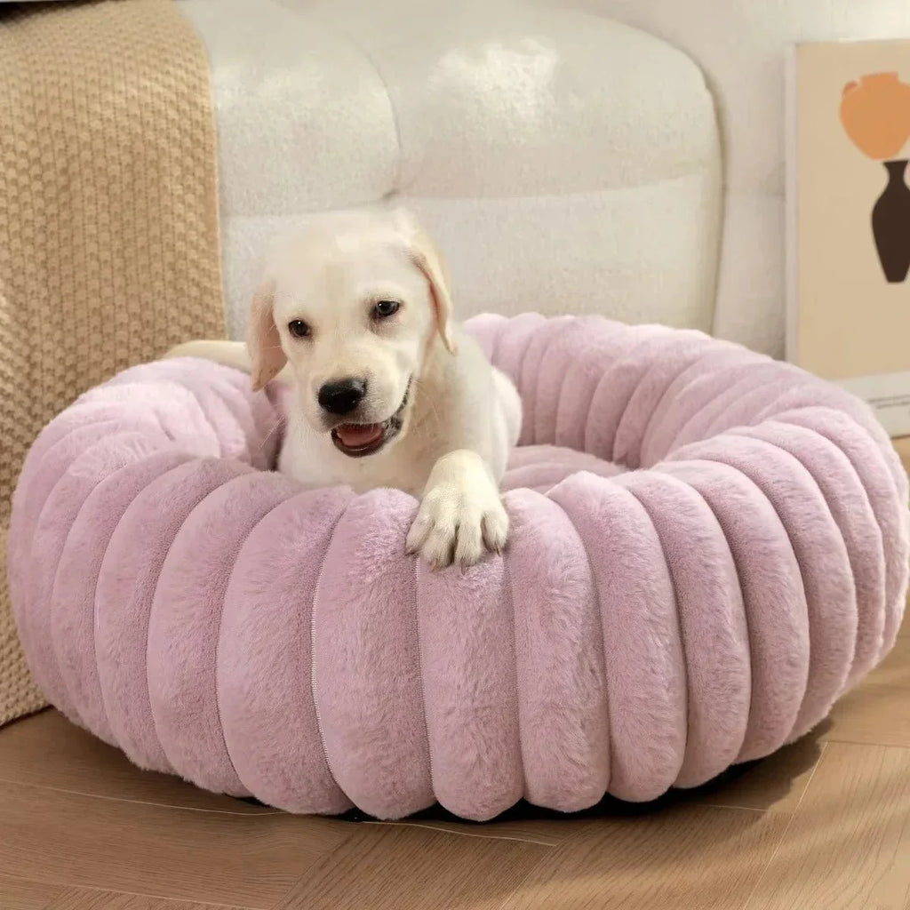 SnuggleNest Plush Donut Dog Bed