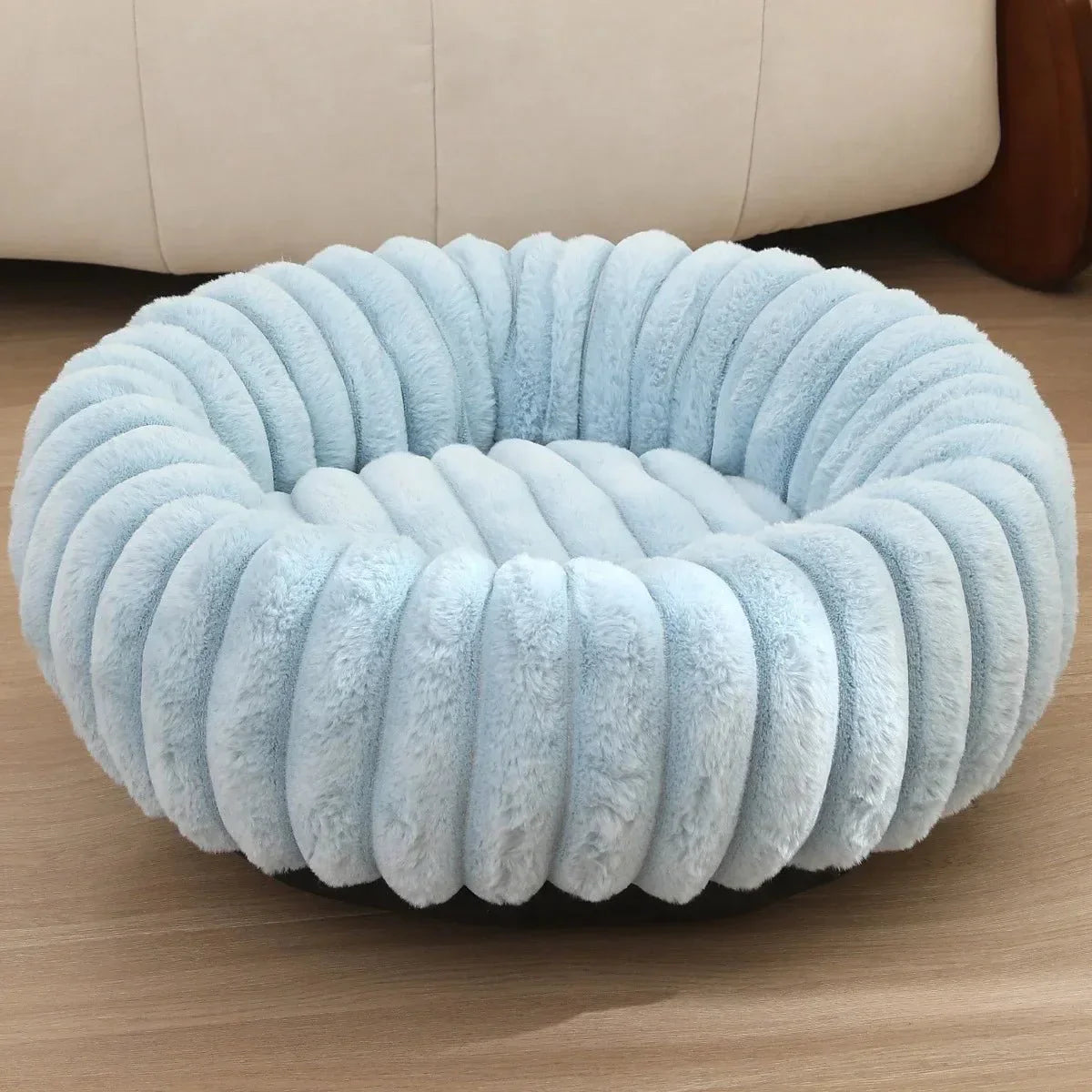 SnuggleNest Plush Donut Dog Bed