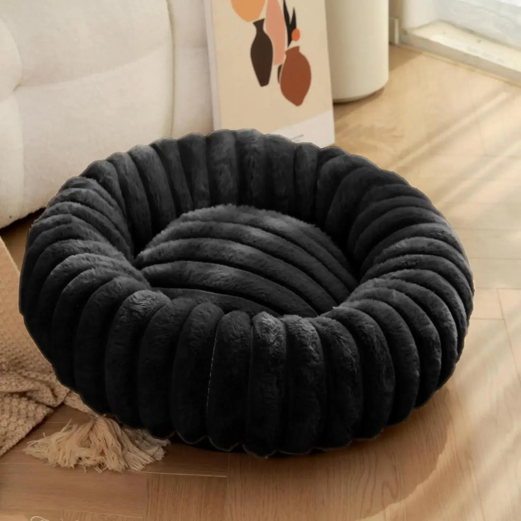 SnuggleNest Plush Donut Dog Bed