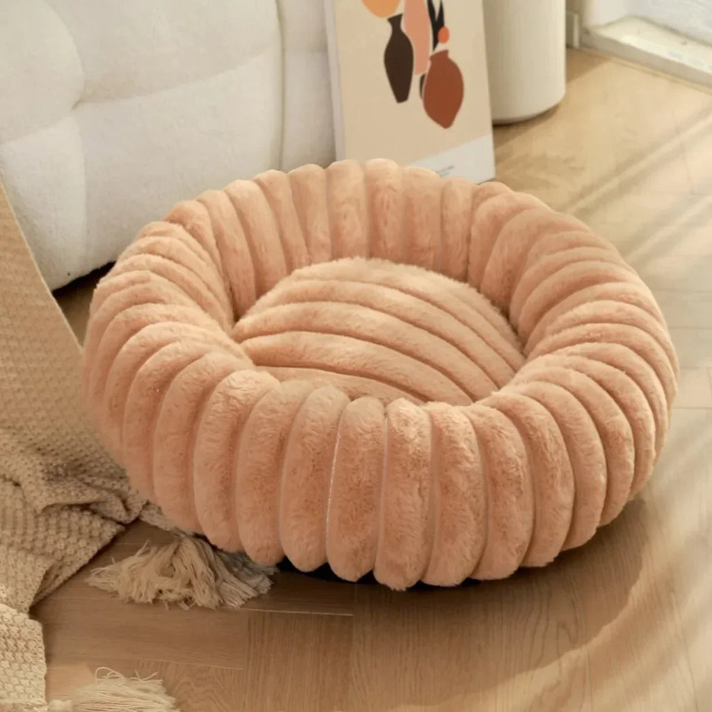 SnuggleNest Plush Donut Dog Bed