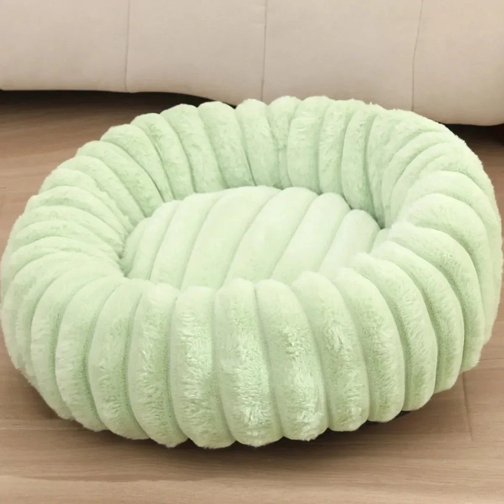 SnuggleNest Plush Donut Dog Bed