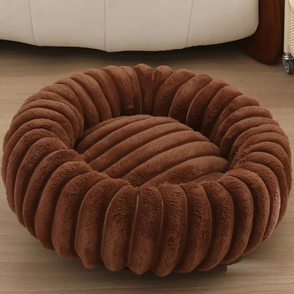 SnuggleNest Plush Donut Dog Bed