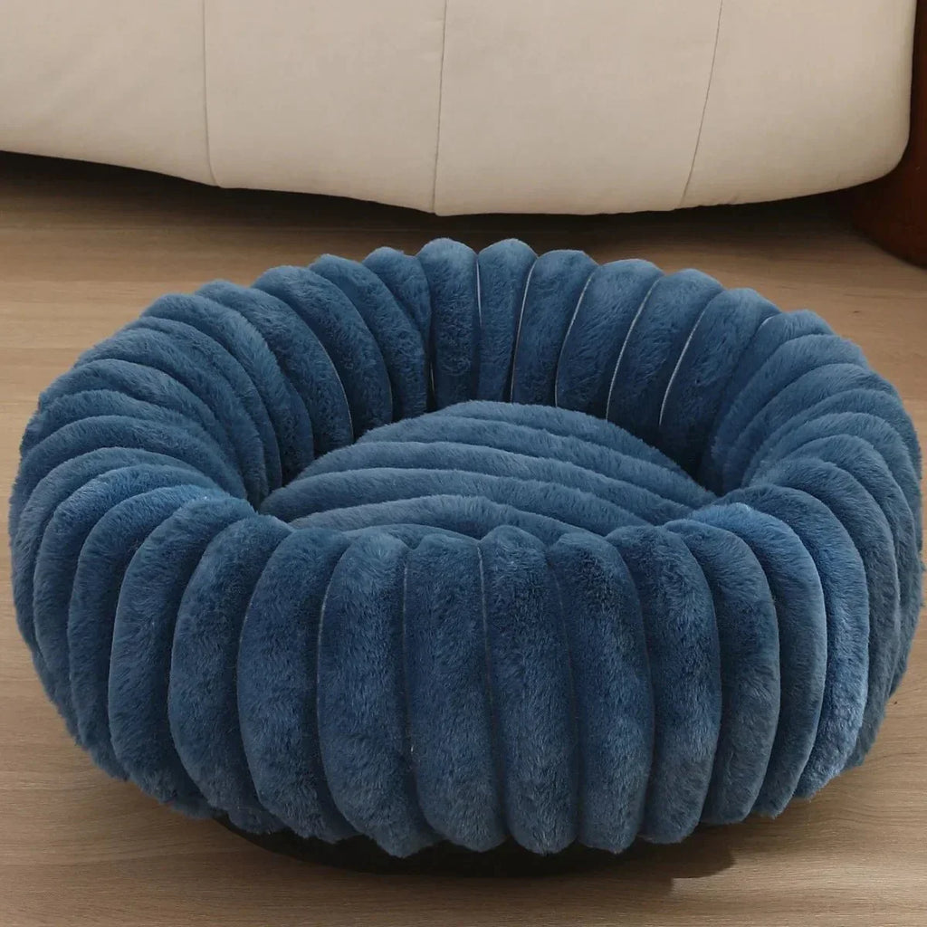 SnuggleNest Plush Donut Dog Bed