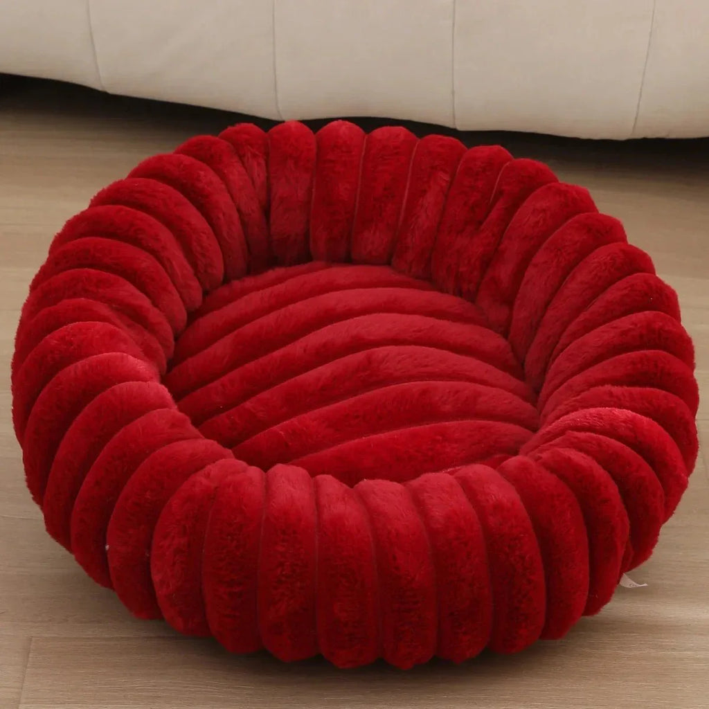 SnuggleNest Plush Donut Dog Bed